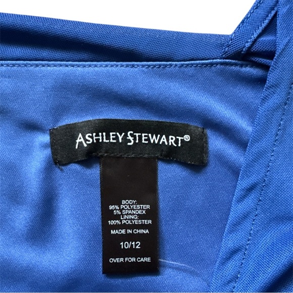 Ashley Stewart Blue Mesh Asymmetrical Long Sleeve Blouse NWT - Picture 3 of 6